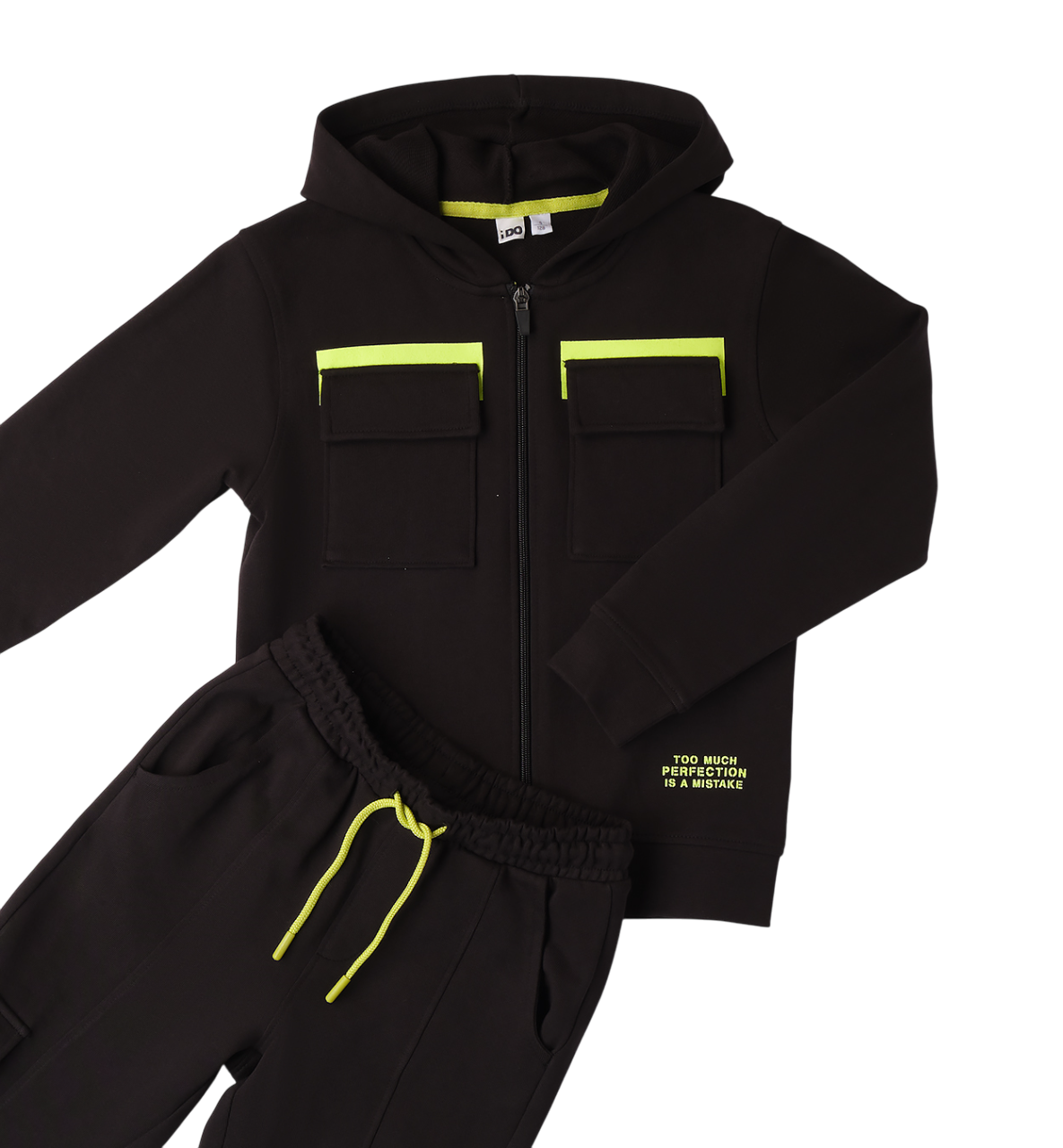 iDo completo sportivo felpa e pantaloni con tasconi nero