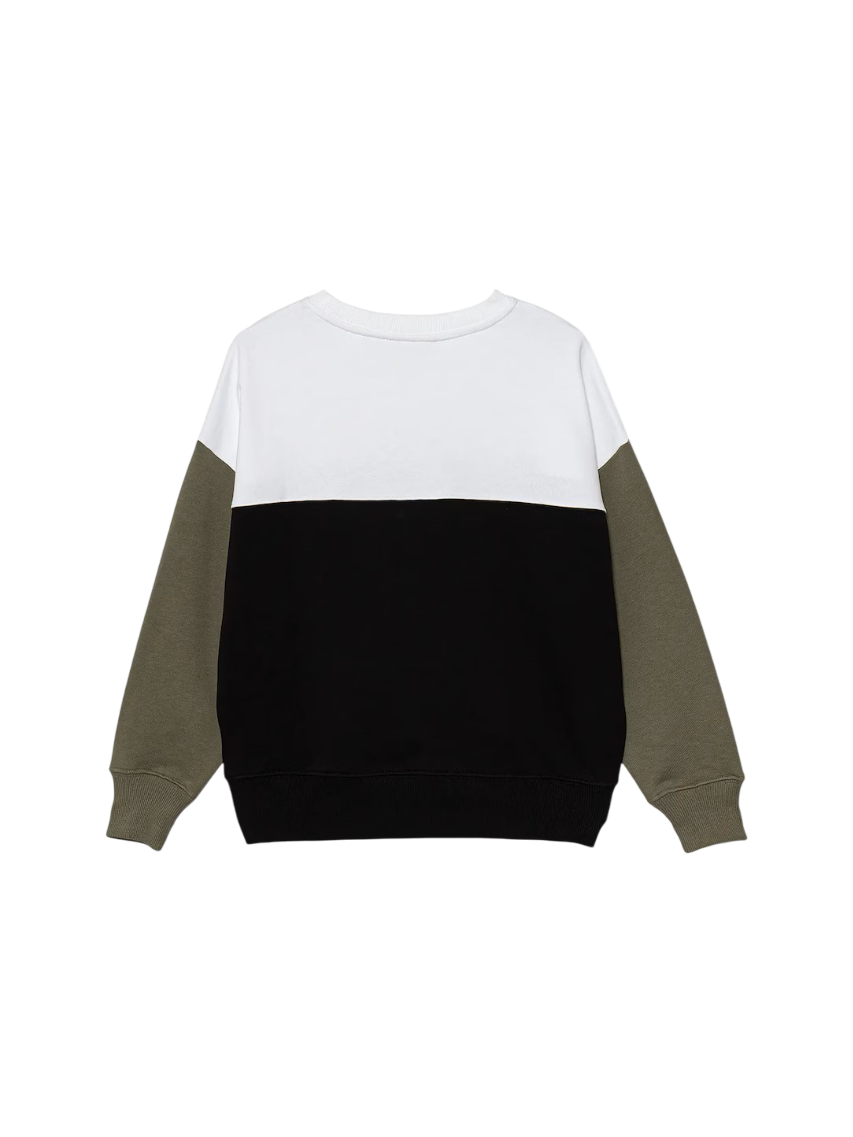 Calvin Klein Jeans felpa bambino colorblock con logo multicolor