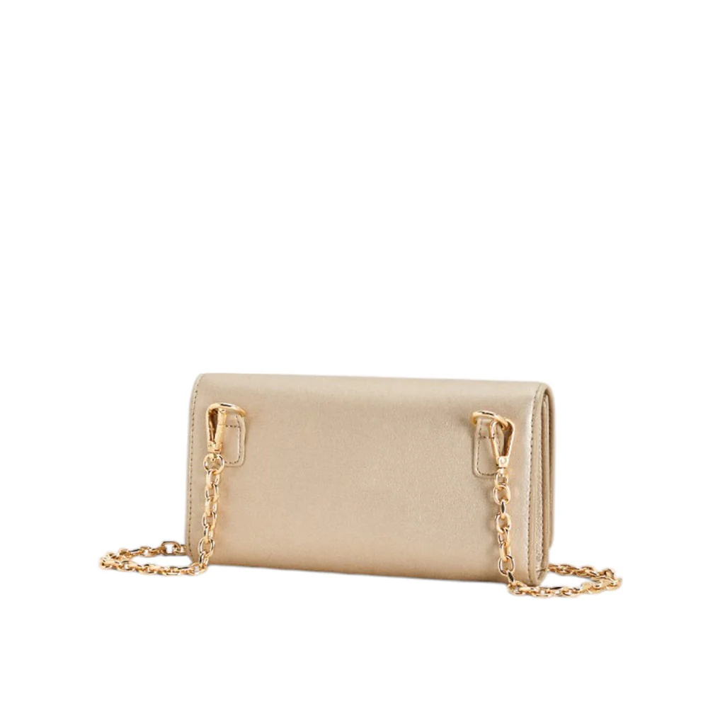 Patrizia Pepe borsa a tracolla in ecopelle color champagne