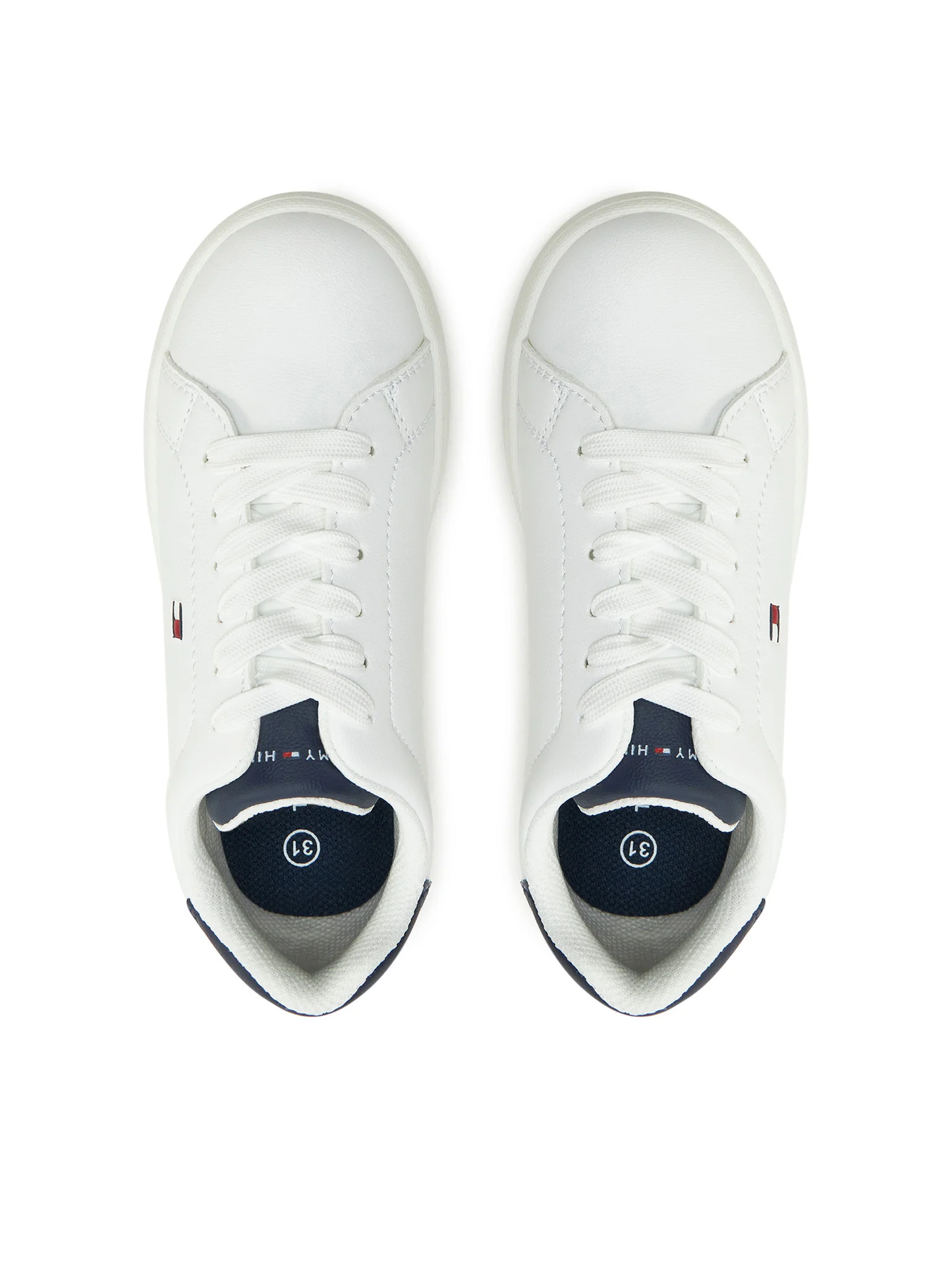Tommy Hilfiger sneakers Low Cut in ecopelle con bandierina bianco