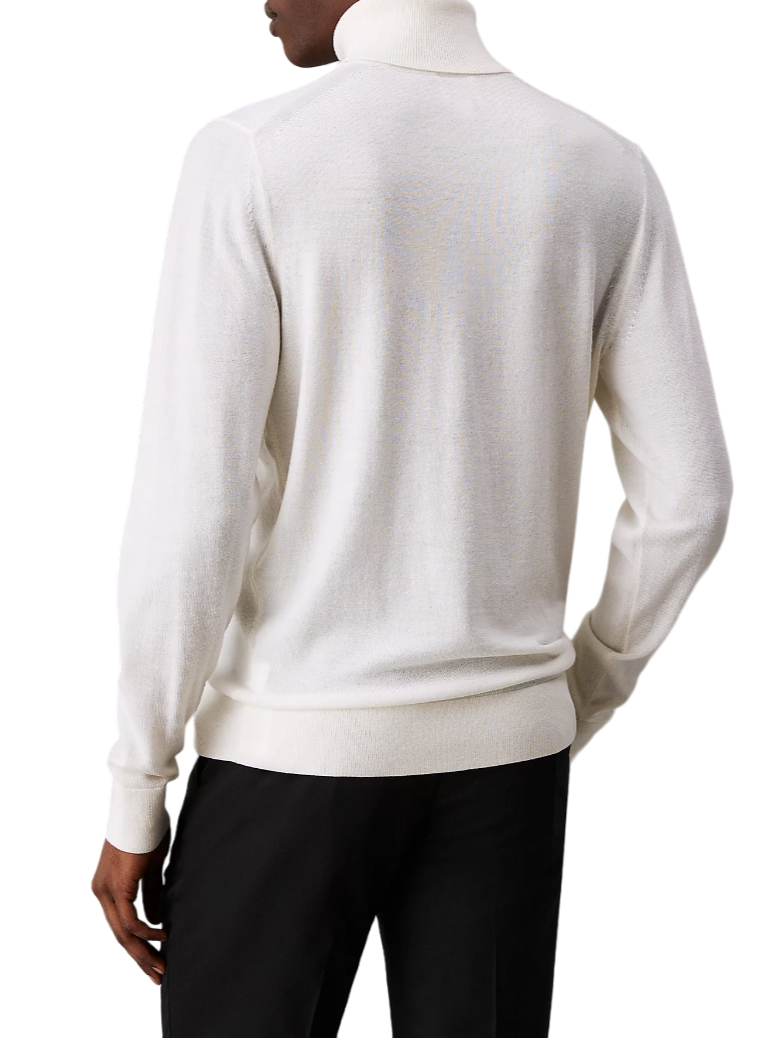 Calvin Klein maglia dolcevita in lana Merinos panna