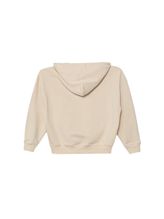 Calvin Klein Jeans felpa con cappuccio logo monogram ecrù