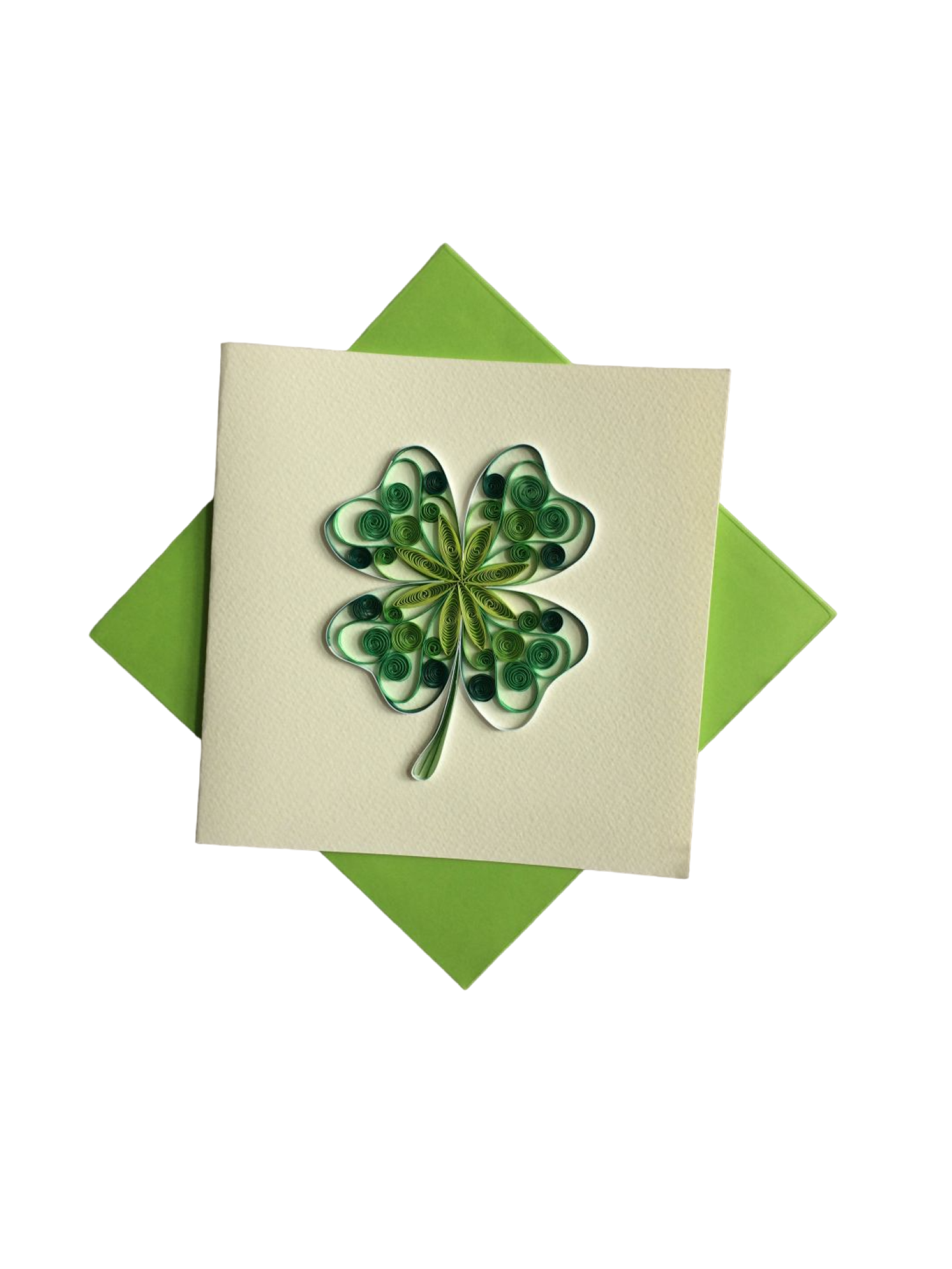 Origamo biglietto di auguri con quadrifoglio