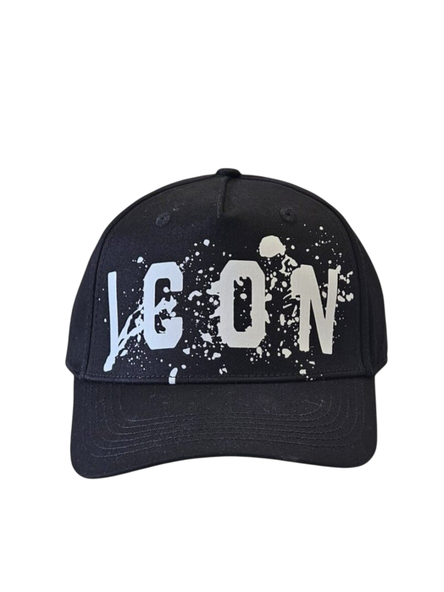 Icon cappello con visiera stampa logo spray nero