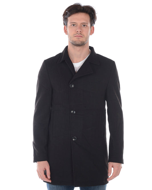 Cappotto Nero Elegante Daniele Alessandrini - mem39