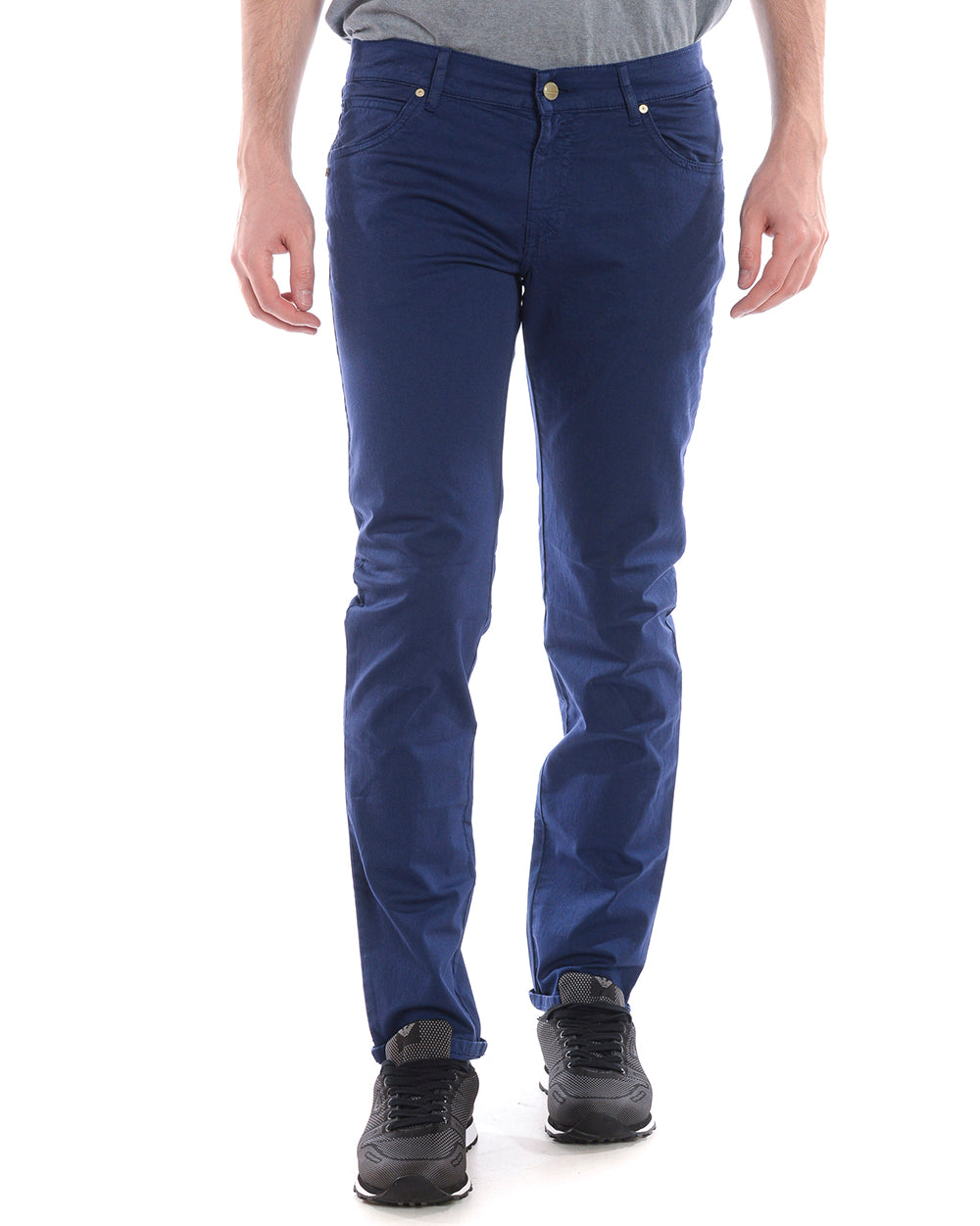 Pantaloni Blu Cotone Daniele Alessandrini - mem39