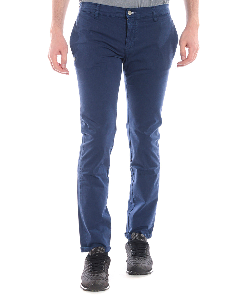 Pantaloni Blu M Cotone Elastan Daniele Alessandrini - mem39