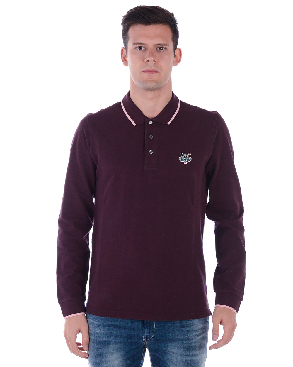 Polo Kenzo Bordeaux Maniche Lunghe - mem39