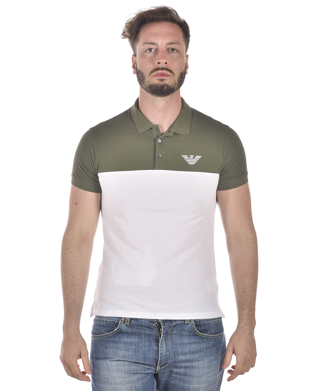 Polo Emporio Armani Rosso e Bianco con Logo Distinguibile - mem39