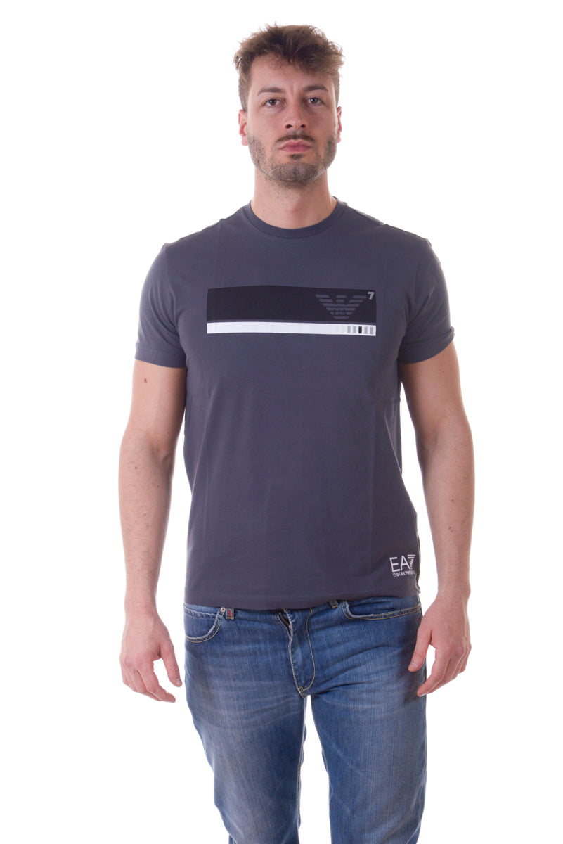 T-Shirt Emporio Armani Logo Stampato - Grigio Scuro - mem39