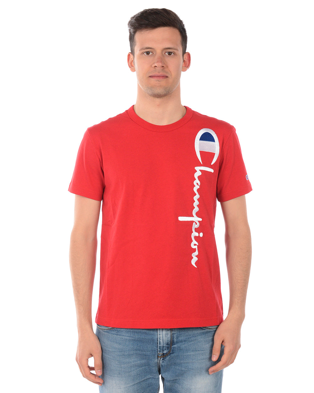 Maglia Rossa Champion con Logo Ricamato - mem39