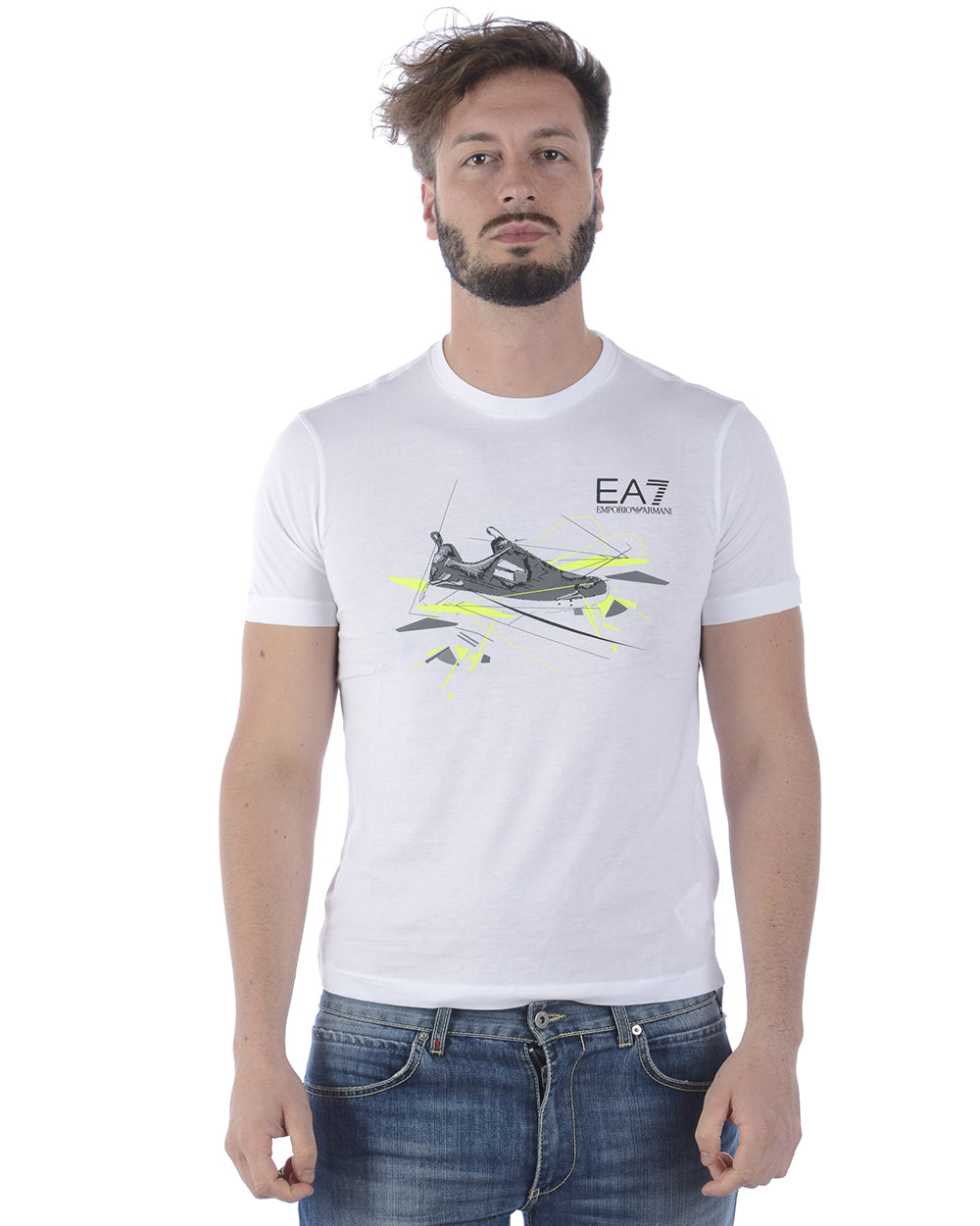 T-shirt Bianca in Cotone Emporio Armani EA7 - mem39