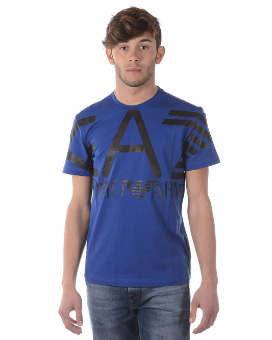 T-shirt Emporio Armani EA7 in Cotone Blu Chiaro - mem39