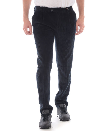 Pantaloni Daniele Alessandrini Blu Cotone ed Elastan - mem39