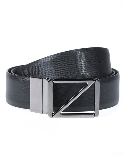 Cintura Reversibile ZEGNA Vitello Nero/Blu - mem39