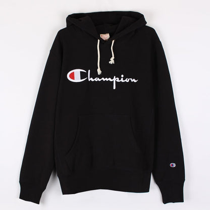 Felpa con Cappuccio in Cotone Nero Champion - mem39