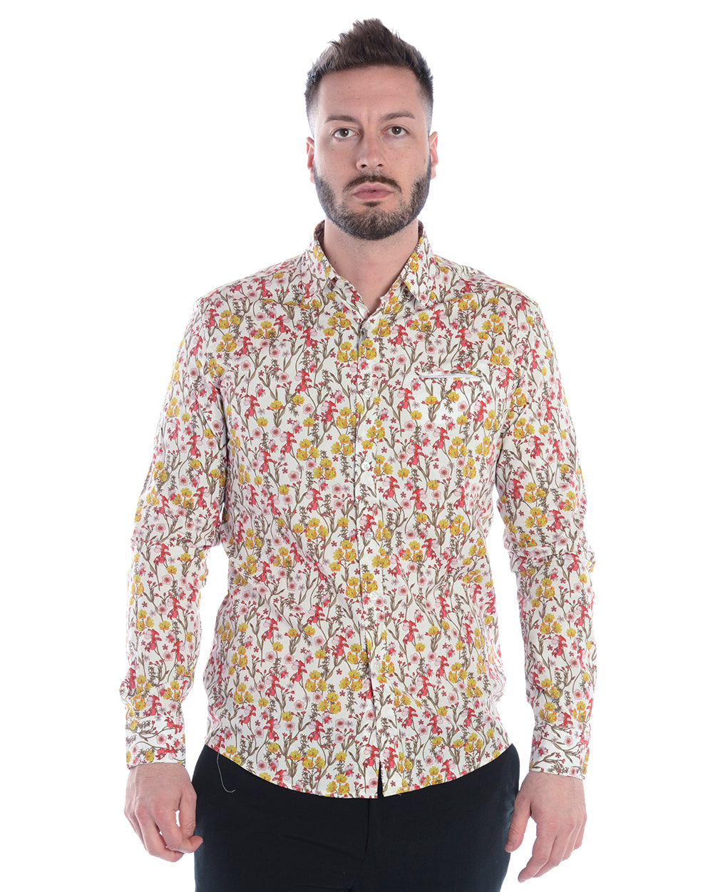 Camicia Verde Multicolore Daniele Alessandrini M 🌟 - mem39