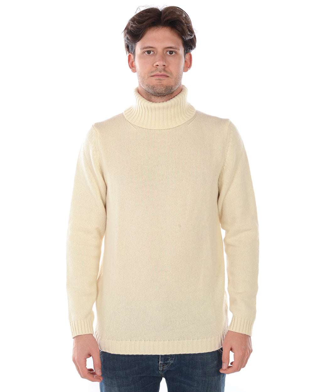 Maglia Lana Poliammidica Beige Daniele Alessandrini - mem39