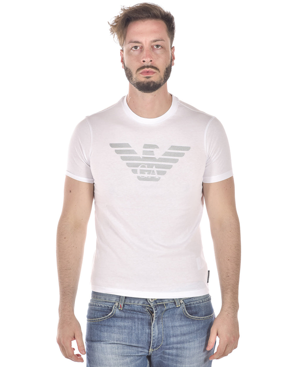 T-Shirt Logo Emporio Armani Bianca - mem39