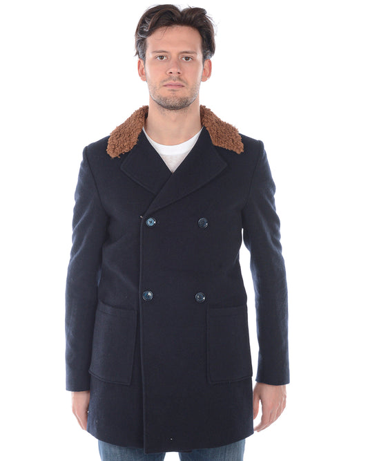 Cappotto Elegante Blu Daniele Alessandrini - mem39