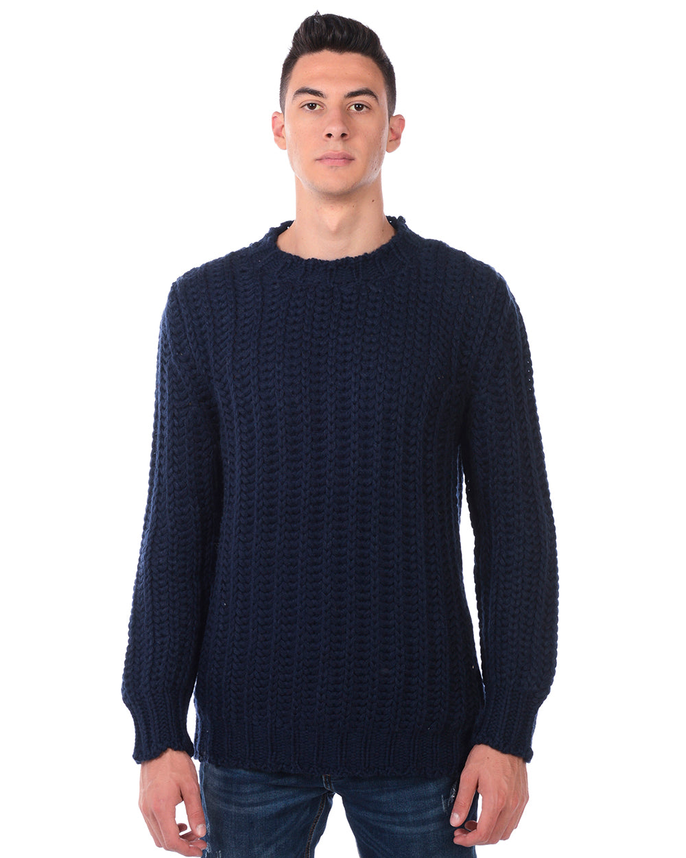 Maglione Daniele Alessandrini Blu Scuro Elegante - mem39