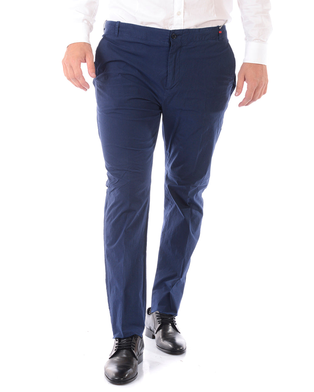 Pantaloni Blu Daniele Alessandrini in Cotone ed Elastan - mem39