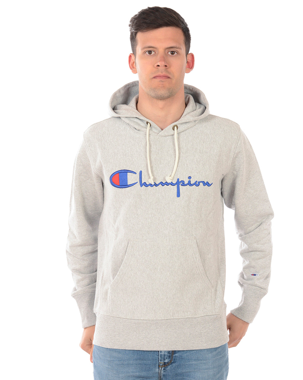 Felpa Champion Grigia con Cappuccio - mem39