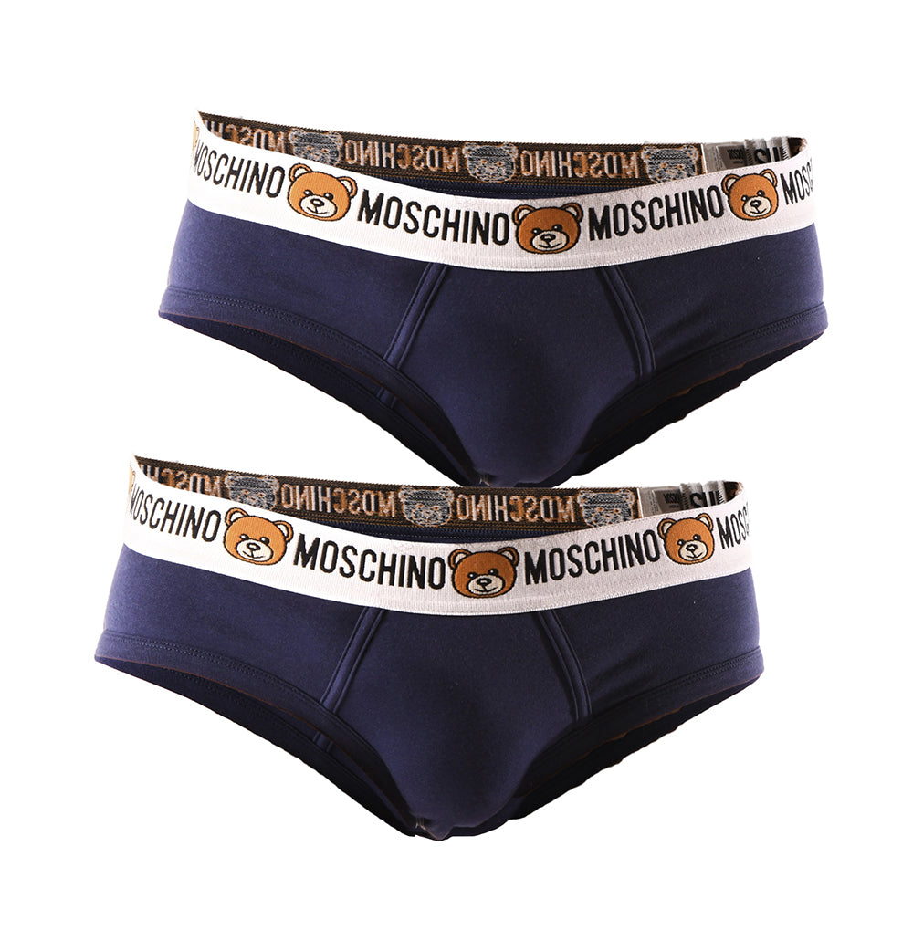 Intimo Moschino: Slip Cotone Elasticizzato Blu (Confezione da 2) - mem39