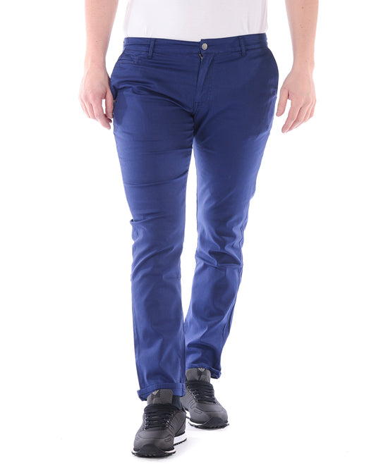 Pantaloni Blu Cotone ed Elastan Daniele Alessandrini - mem39