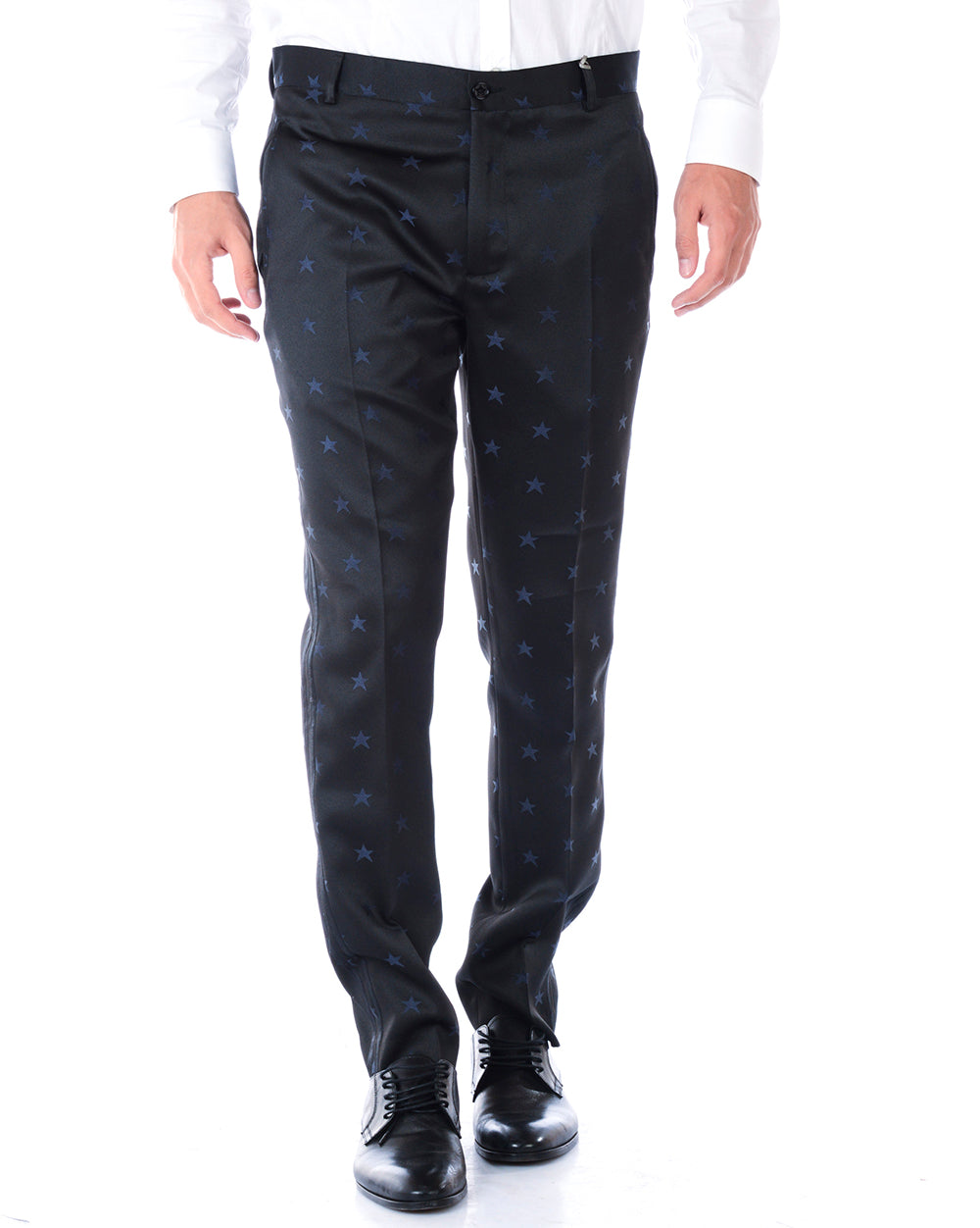 Pantaloni Daniele Alessandrini Uomo in Poliestere Nero Scuro - mem39