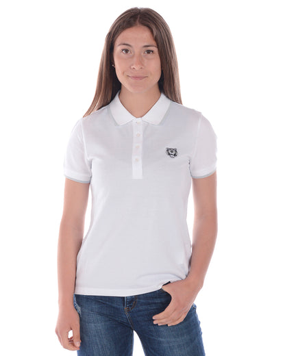 Polo Kenzo S Bianco con Logo Ricamato - mem39