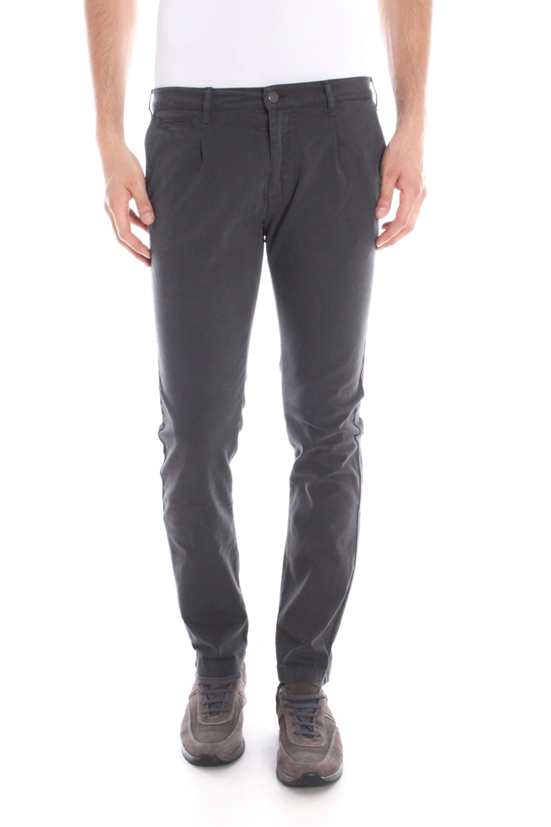 Pantaloni Daniele Alessandrini Marrone in Cotone e Spandex - mem39