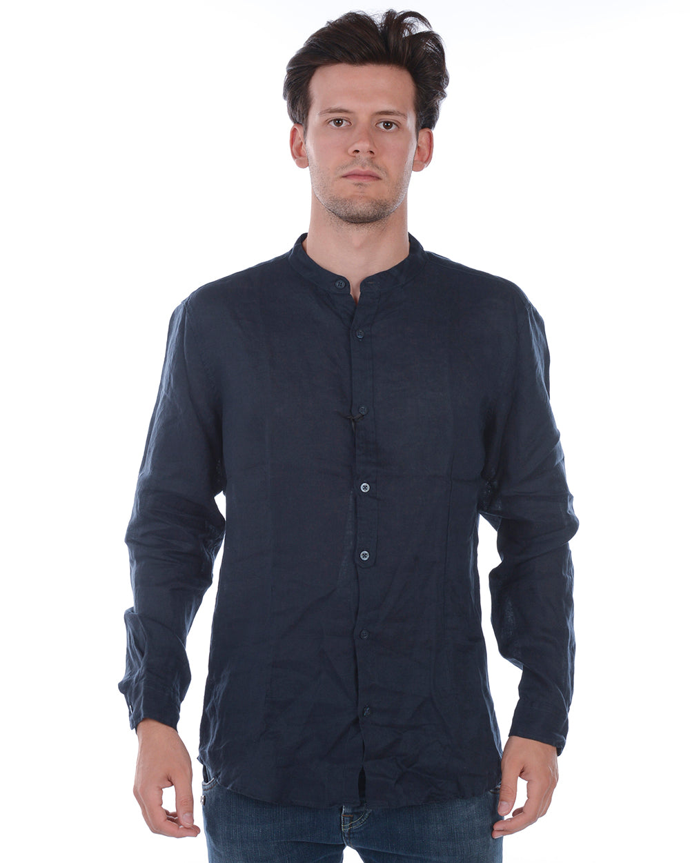 Camicia Lino Nero Daniele Alessandrini - mem39