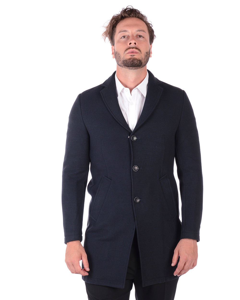 Cappotto Blu Daniele Alessandrini Elegante - mem39