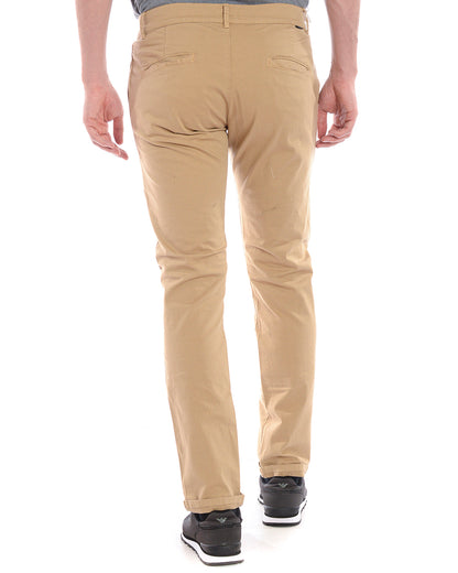 Pantaloni Beige Daniele Alessandrini con Chiusura a Zip e Bottoni - mem39