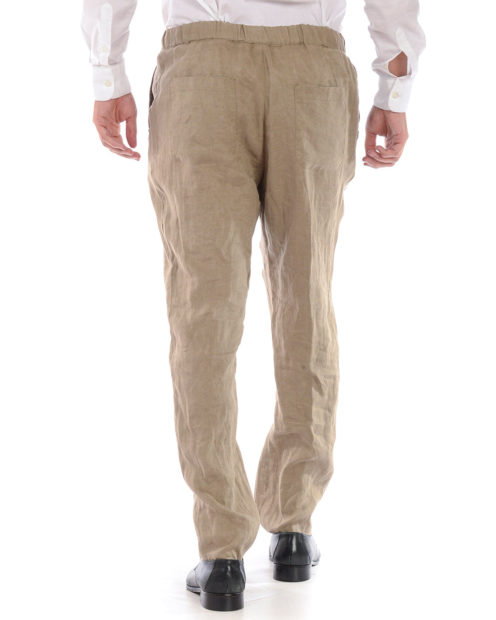 Pantaloni Beige in Lino Daniele Alessandrini - mem39