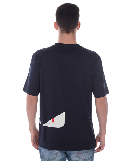 T-shirt Fendi Blu/Rosso XXL in Cotone - mem39