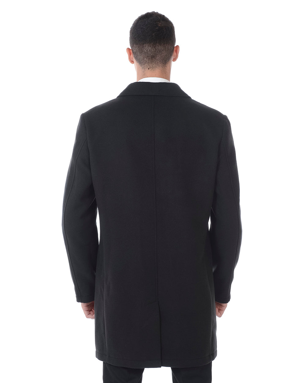 Cappotto Nero Eleganza Essenziale Daniele Alessandrini - mem39