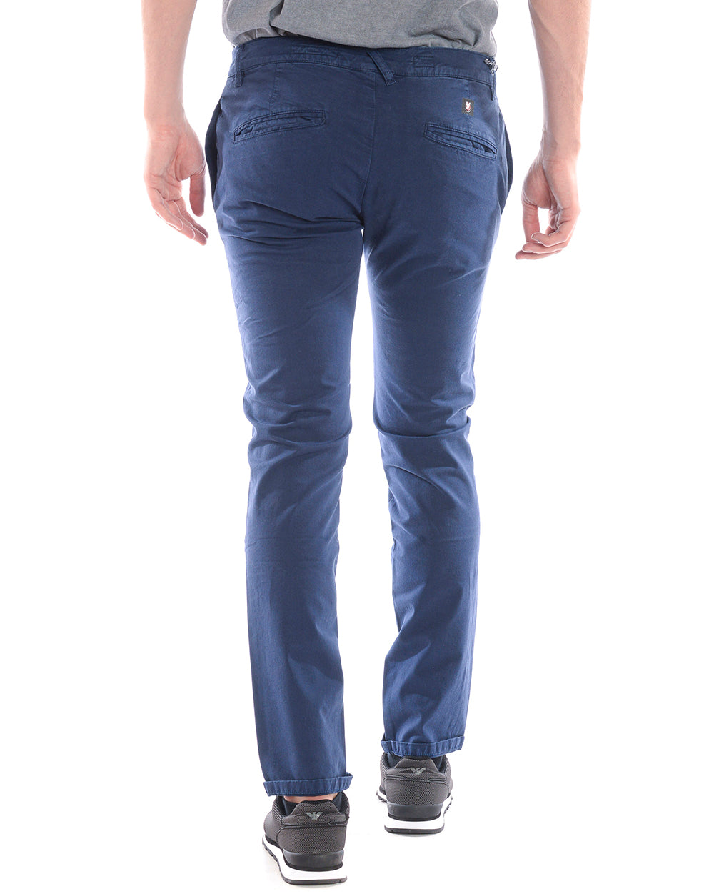 Pantaloni Blu M Cotone Elastan Daniele Alessandrini - mem39