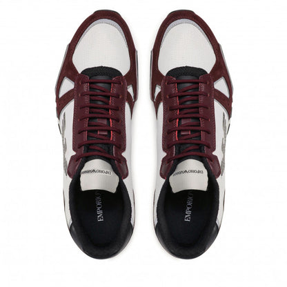 Sneakers Emporio Armani Stampate Bianco e Bordeaux 39,5 - mem39