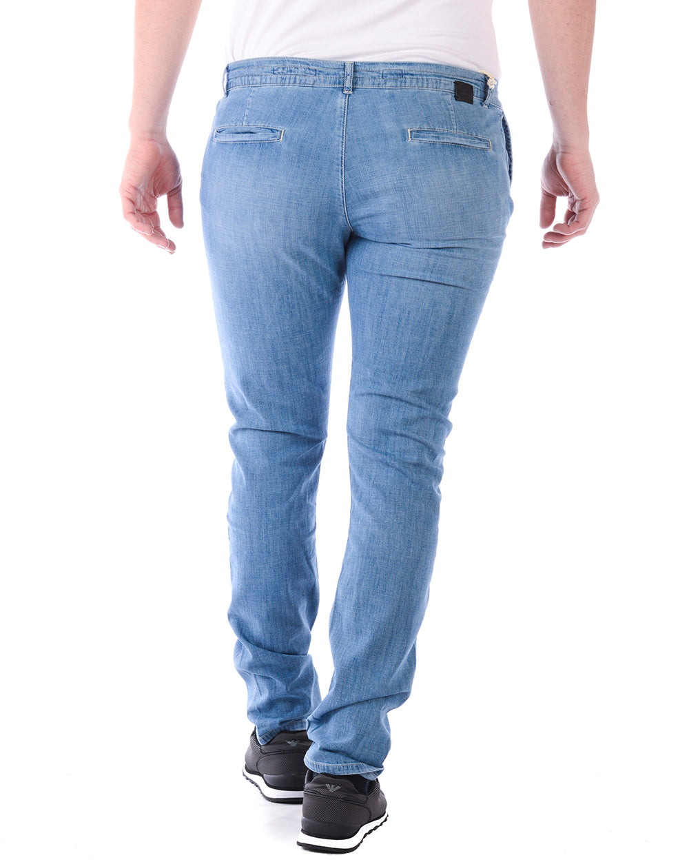 Jeans Daniele Alessandrini Blu Denim con Chiusura Zip e Bottoni - mem39