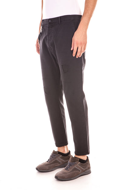 Pantaloni Daniele Alessandrini Cotone Nero 36 - mem39