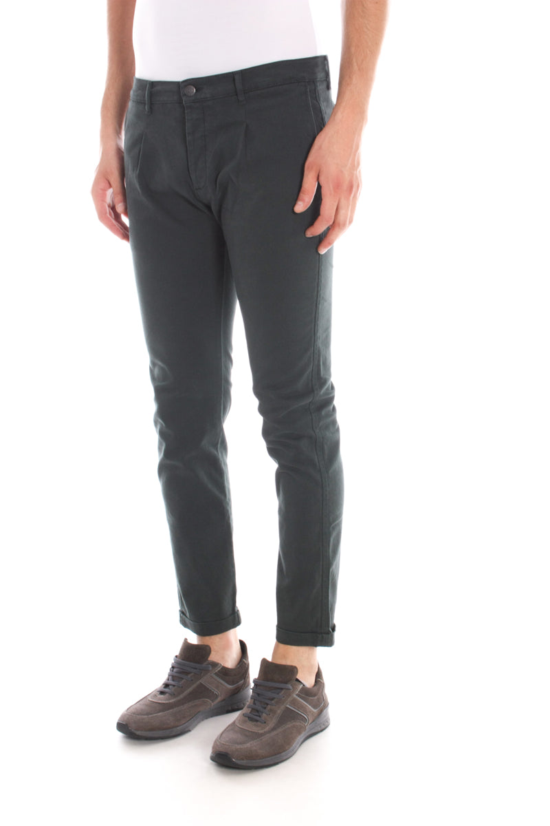 Pantaloni Daniele Alessandrini Marrone in Cotone e Spandex - mem39