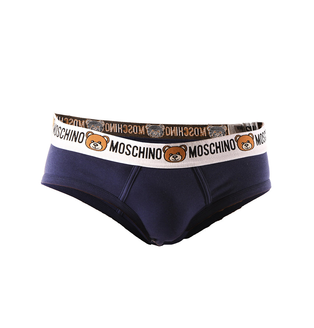 Intimo Moschino: Slip Cotone Elasticizzato Blu (Confezione da 2) - mem39