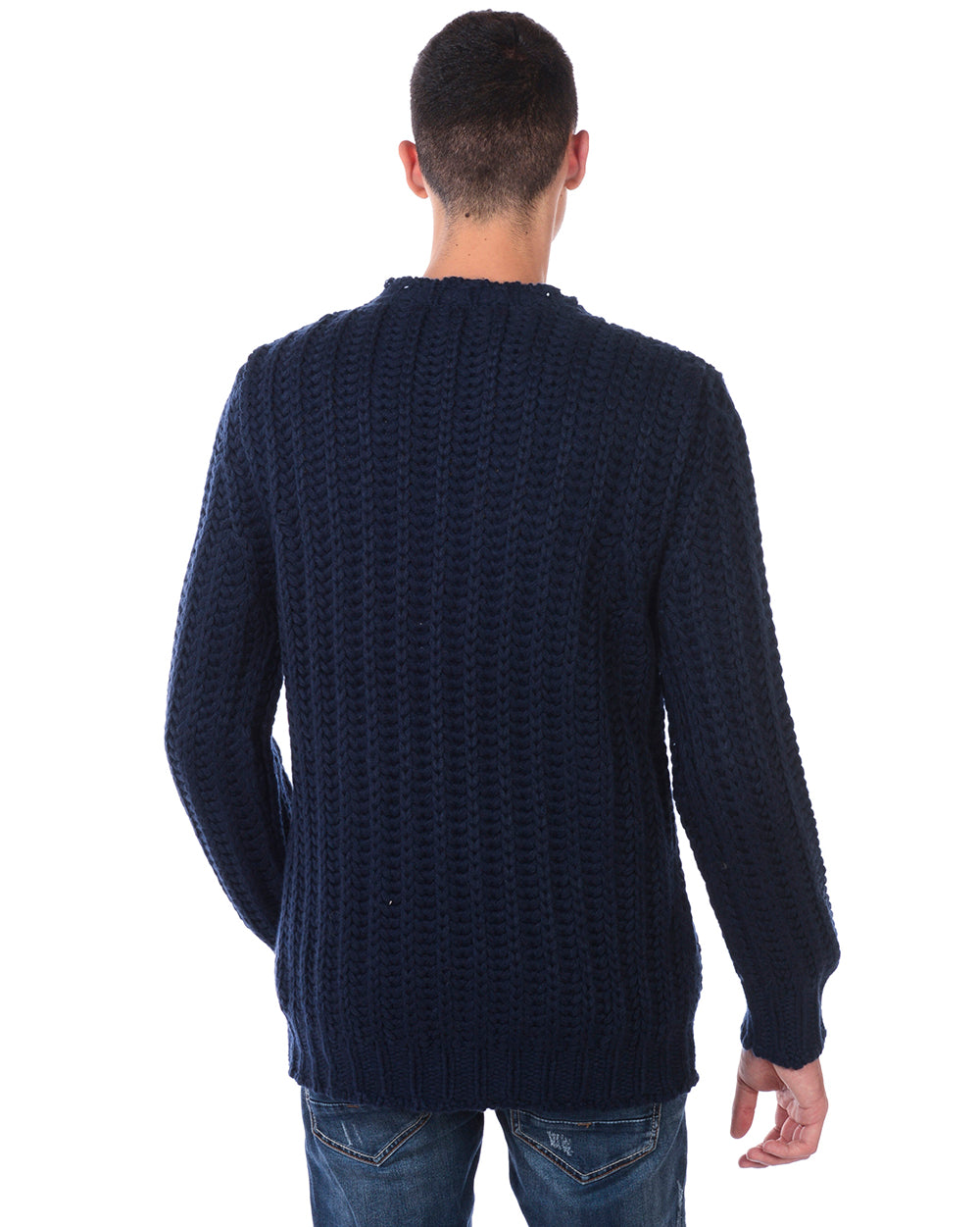 Maglione Daniele Alessandrini Blu Scuro Elegante - mem39