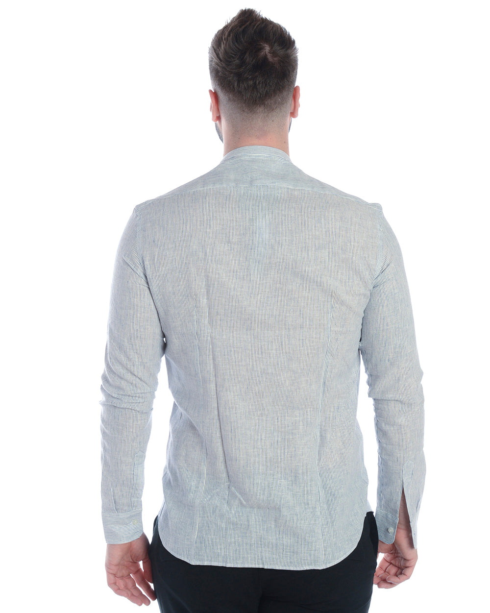 Camicia Daniele Alessandrini Bianco Blu Slim Fit - mem39