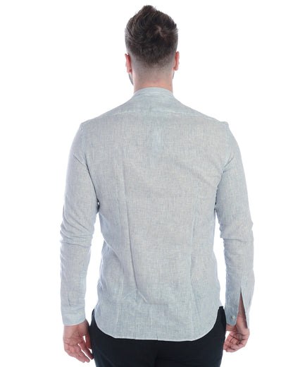 Camicia Daniele Alessandrini Bianco Blu Slim Fit - mem39