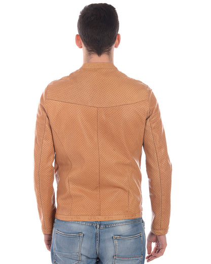 Giubbino Beige Pelle Ovina Daniele Alessandrini - mem39