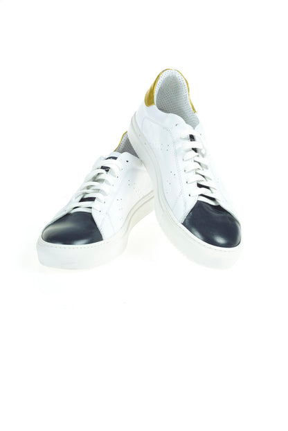 Sneakers Pelle Bianco Oro Daniele Alessandrini, Taglia 45 - mem39