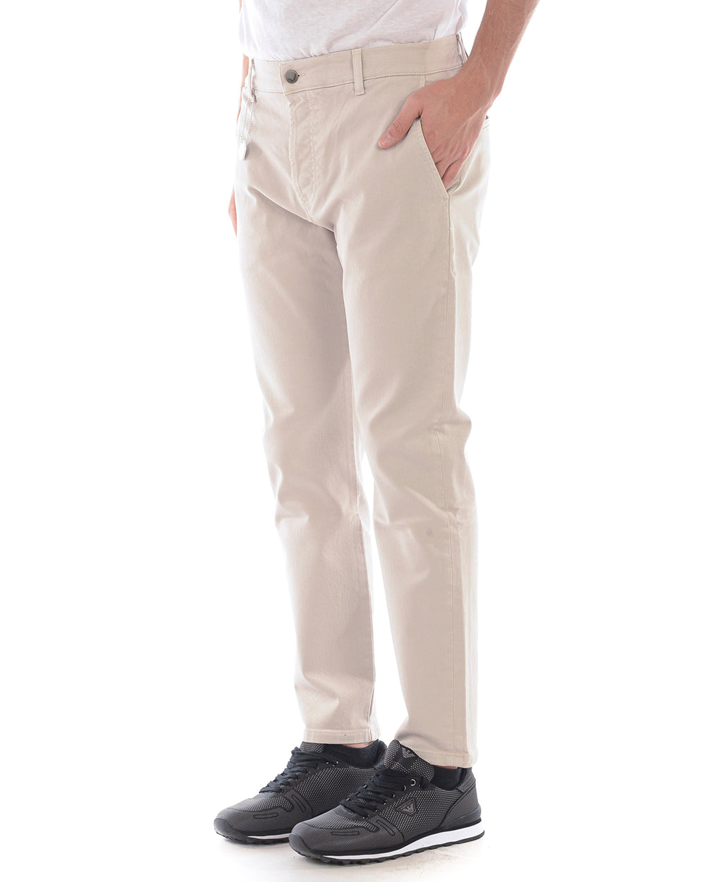 Pantaloni Marrone Cotone Elastan Daniele Alessandrini - mem39